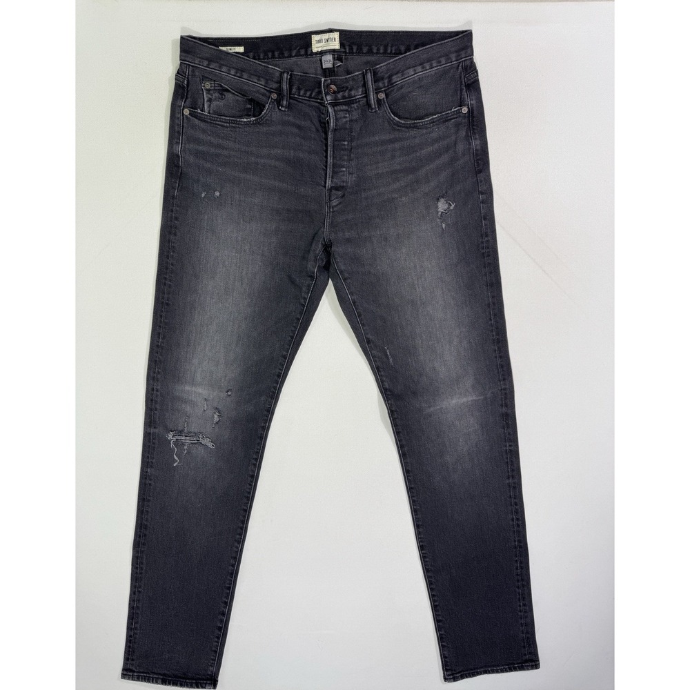 Todd Snyder Selvedge Jeans Men's 34x34 (36x34) Black Slim Fit 12.5 Ounce Denim